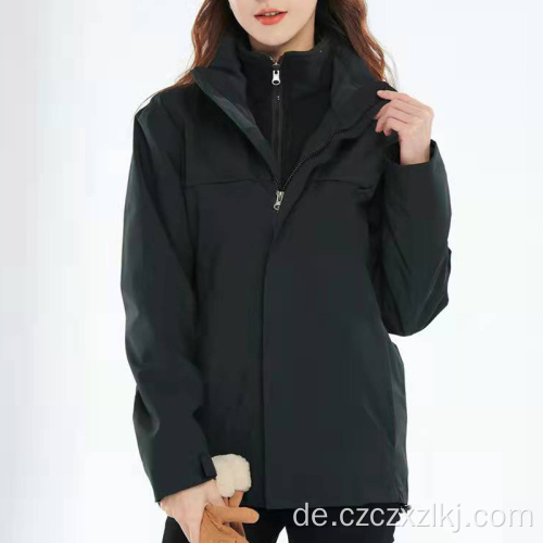 Damen Red Plus Size Spandex verdickte Fleece Parka